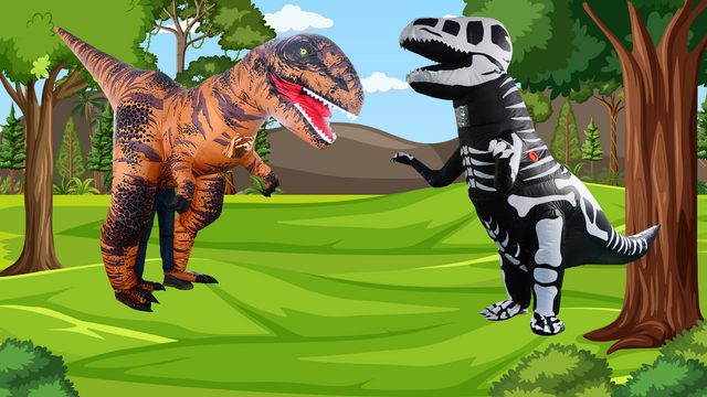 THE ORIGINS OF INFLATABLE DINOSAUR COSTUMES