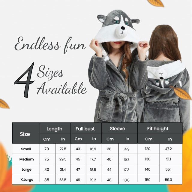 Kid Husky Dog Hooded Robe