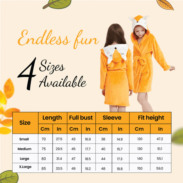 Kid Orange Fox Hooded Robe