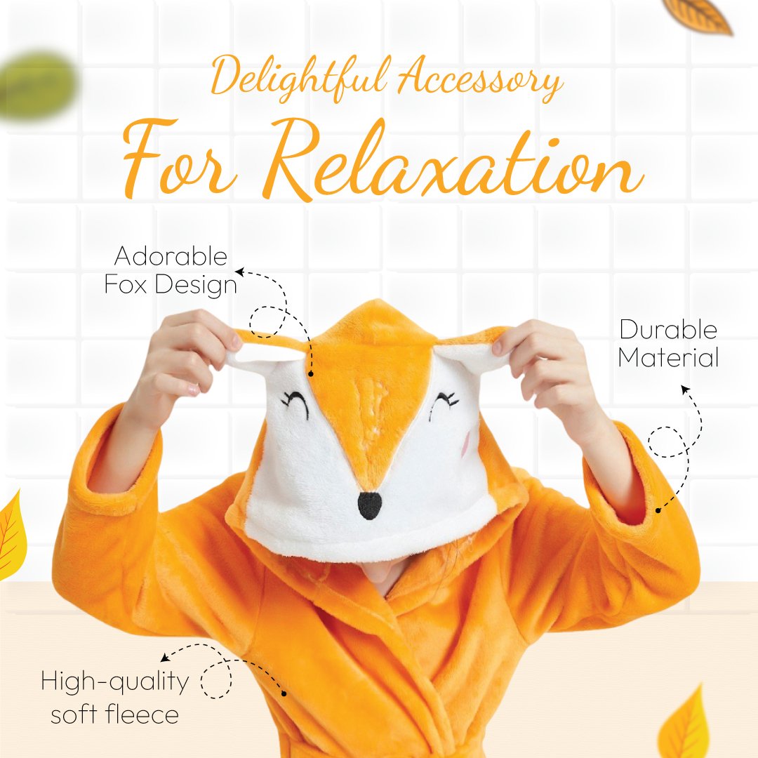 Kid Orange Fox Robe