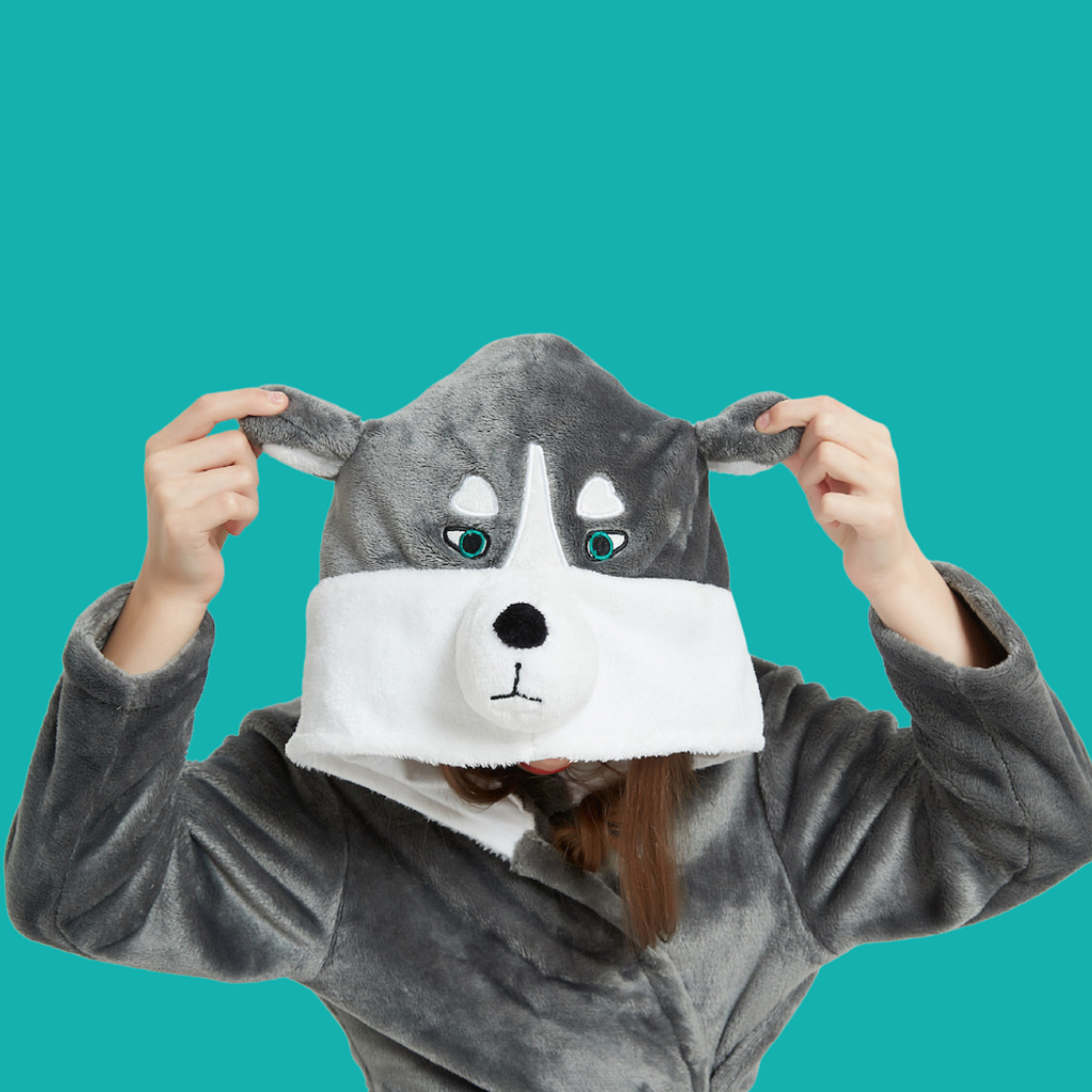 Kid Husky Dog Hooded Robe