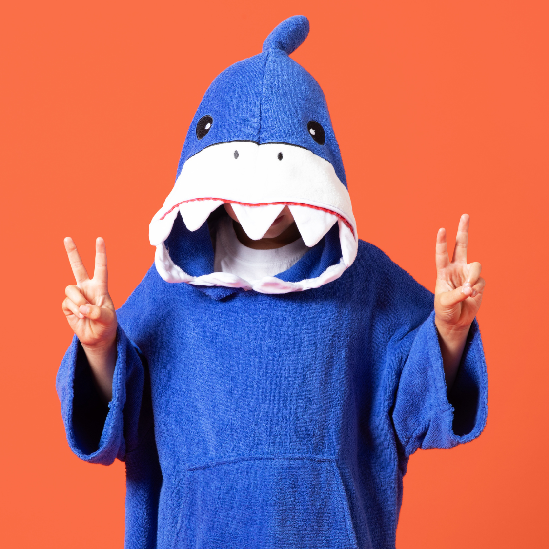 Kids Shark Hooded Towel Poncho