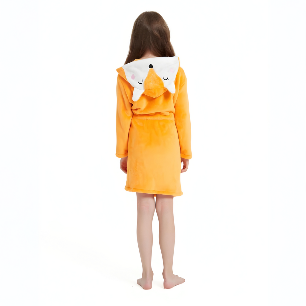 Kid Orange Fox Hooded Robe