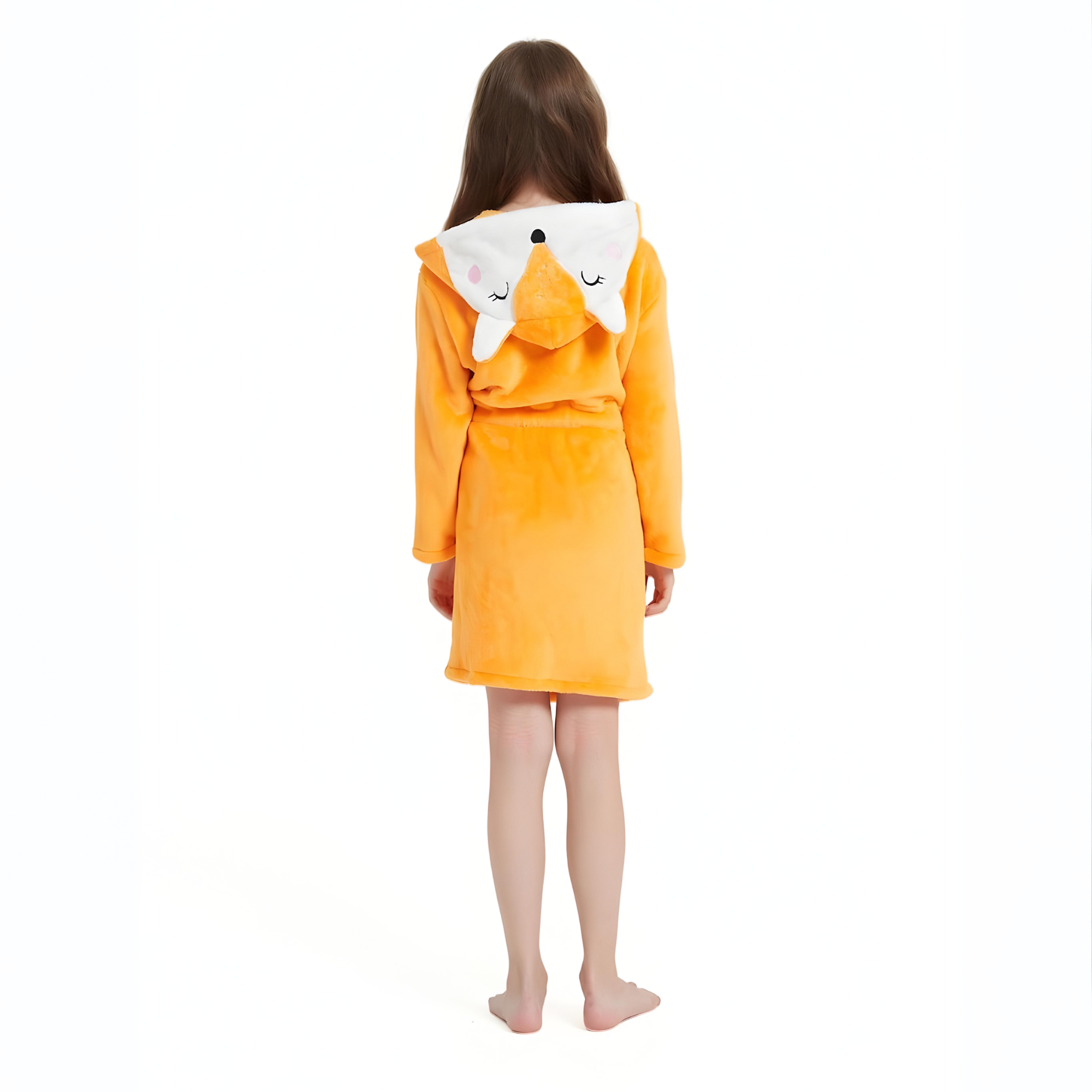 Kid Orange Fox Hooded Robe