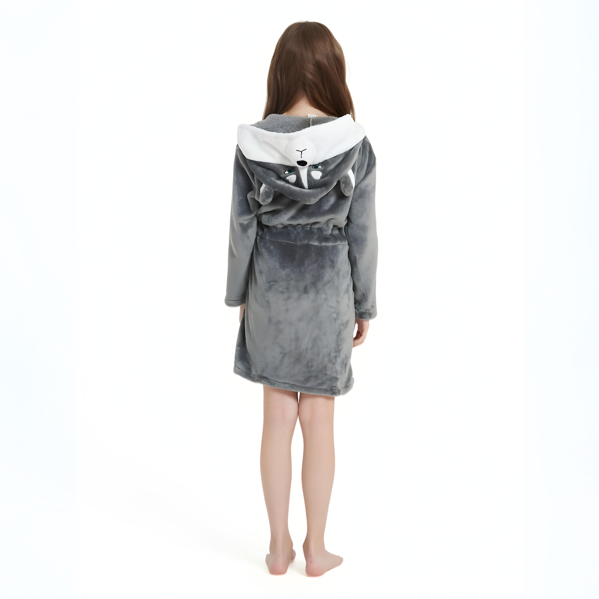 Kids Husky Dog Hooded Robe