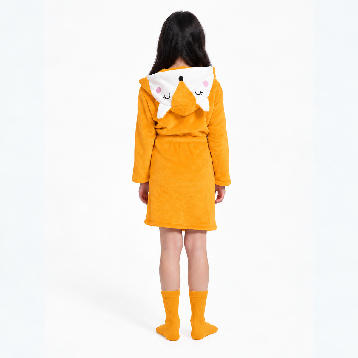 Kid Orange Fox Hooded Robe