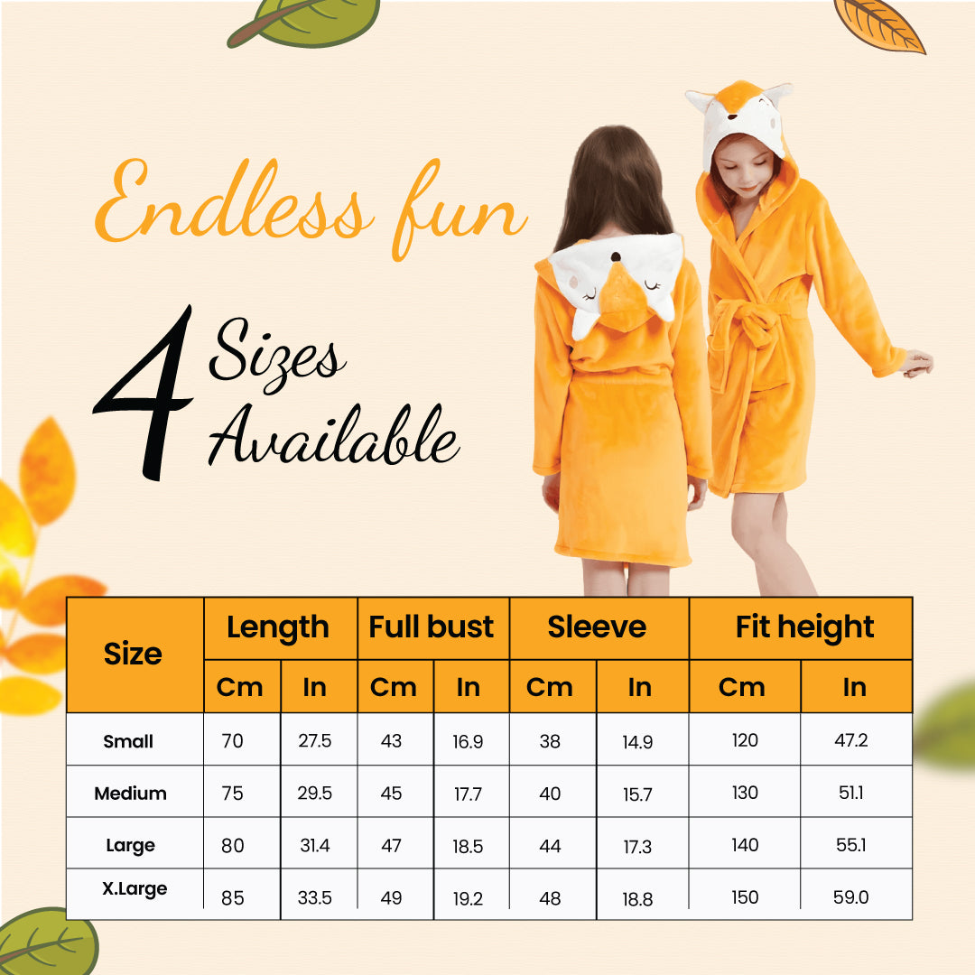 Kid Orange Fox Hooded Robe