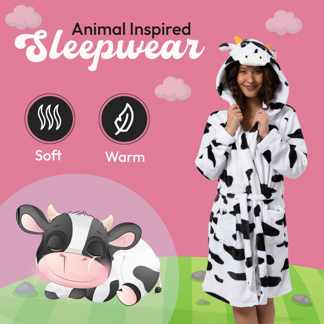 cow print robe