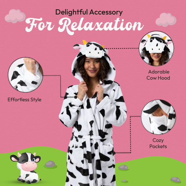 cow print dressing gown