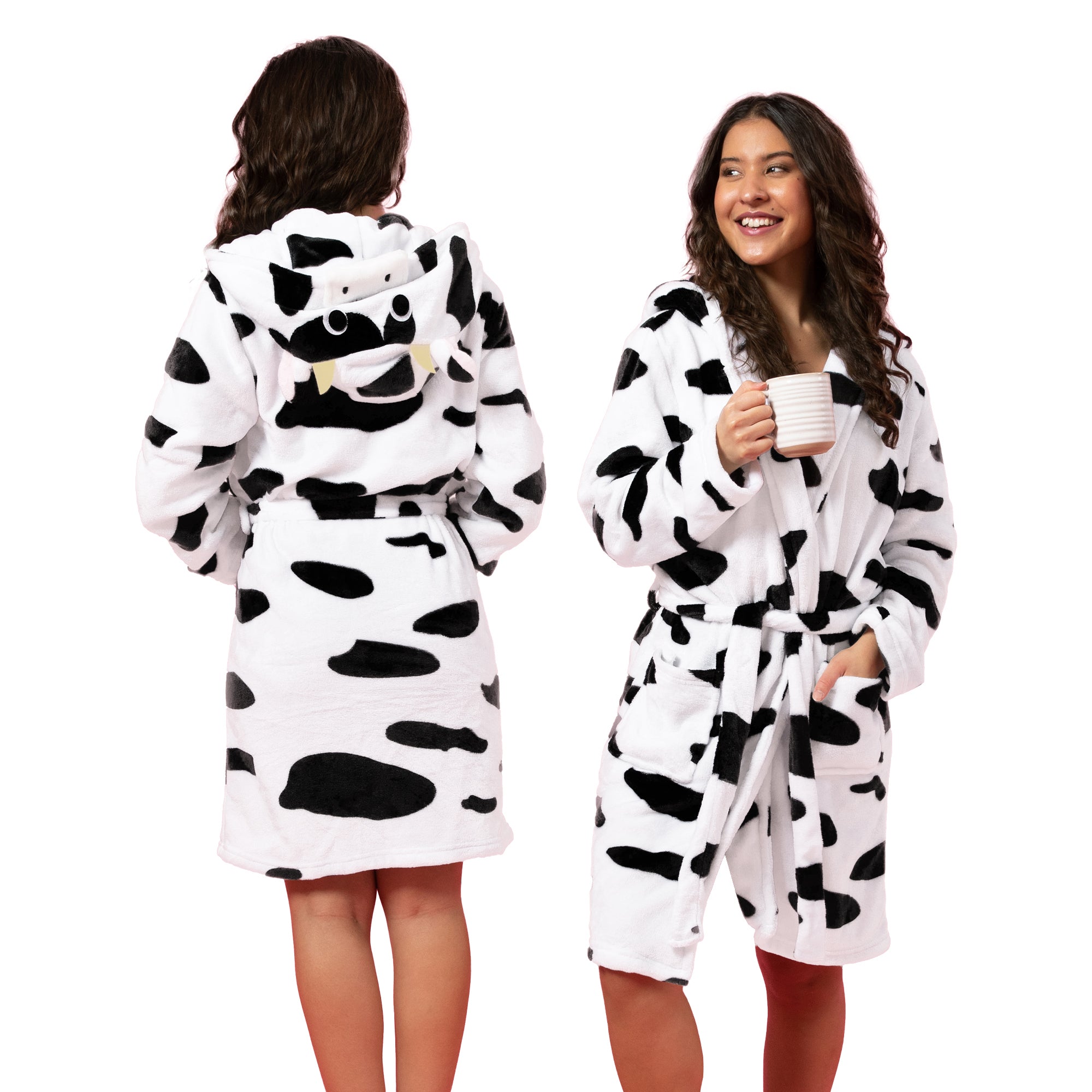 Women's Cow Hooded Robe