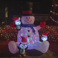 Outdoor Inflatable Snowman with Penguins